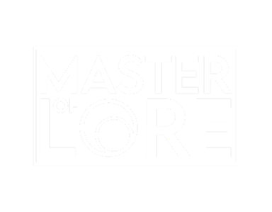 Master of lore logo blanc fond noir 1